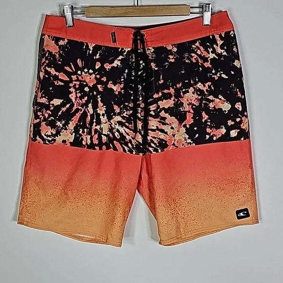 O'Neil size 34" orange and black swim shorts - Picture 1 of 6